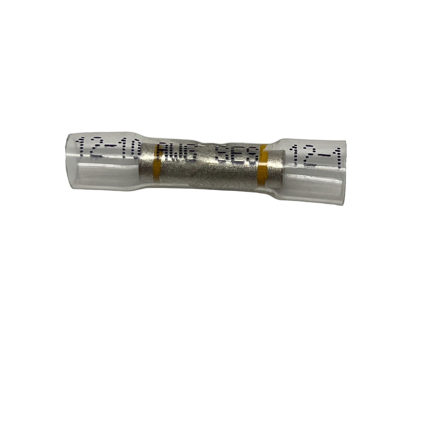 NSPA OptiSeal Yellow 12-10AWG Crystal Clear Sealed Crimp Butt Connector Pack/50