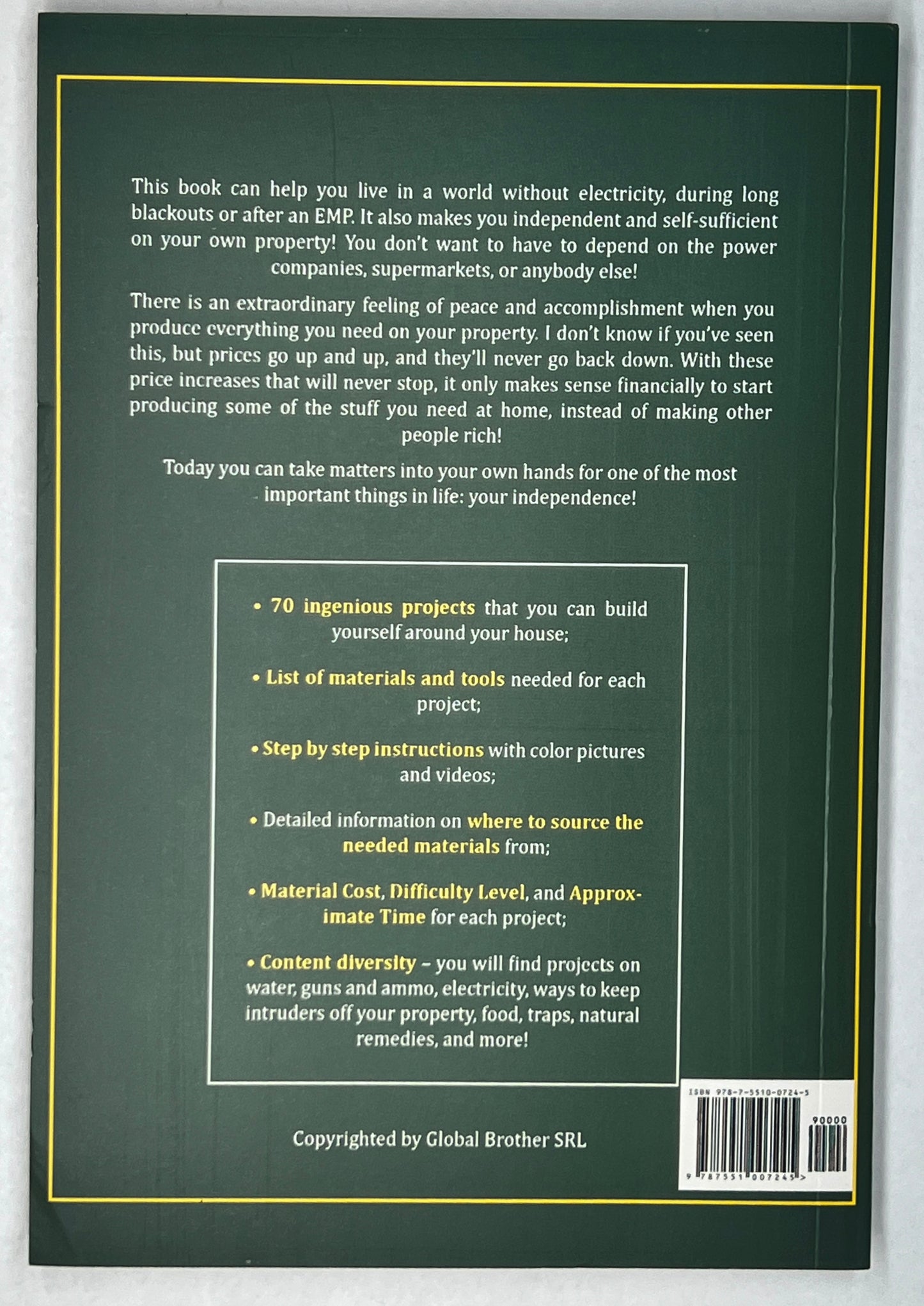 NO GRID Survival Projects Book Paperback