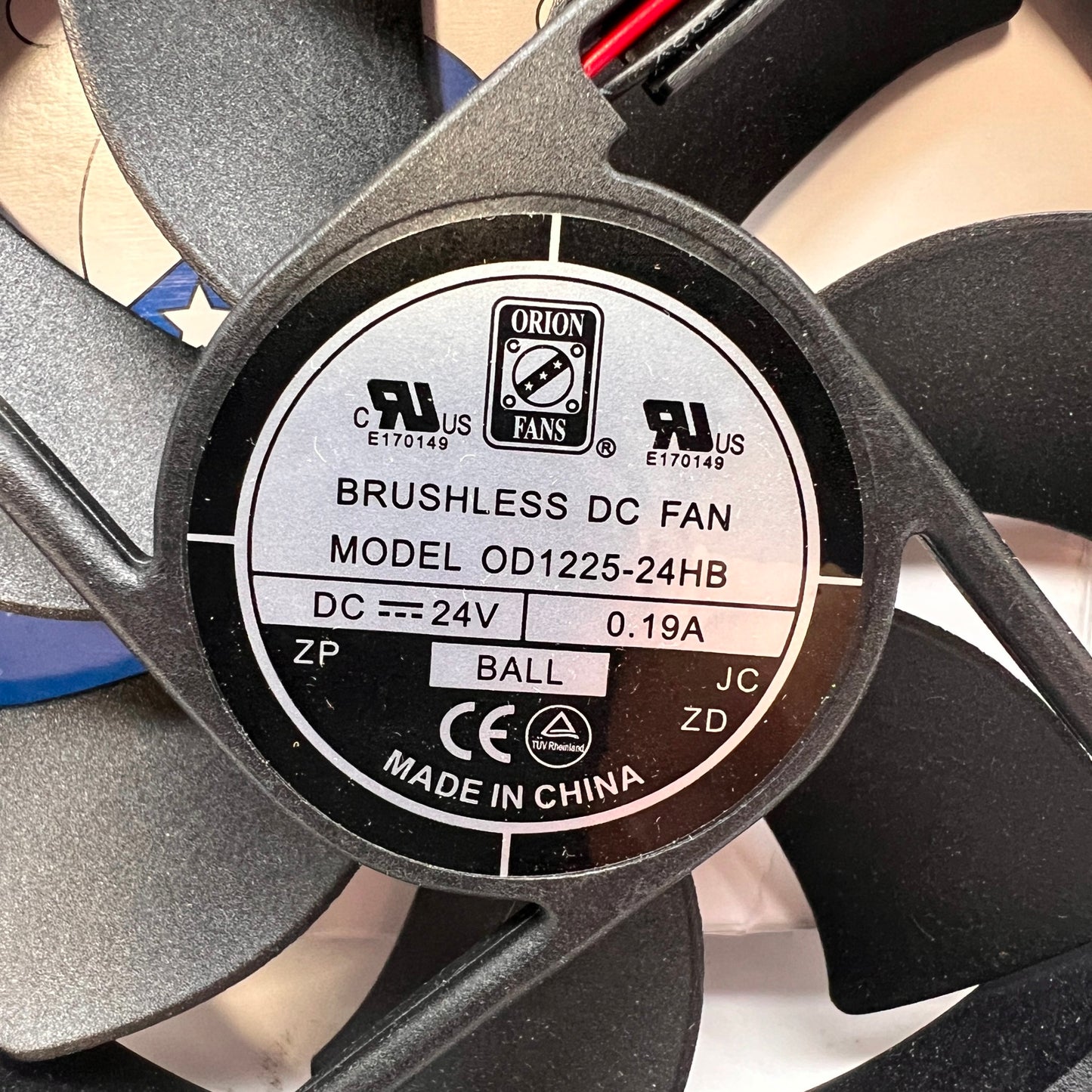 Orion Fan OD1225-24HB DC Fan Axial Ball Bearing 24V 120CFM 42dB 120 X 120 X 25mm