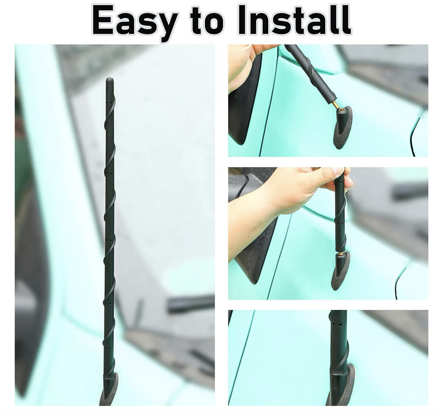 16 inch Rubber Spiral Upgraded Replacement Optimized Car Radio Antenna JEEP