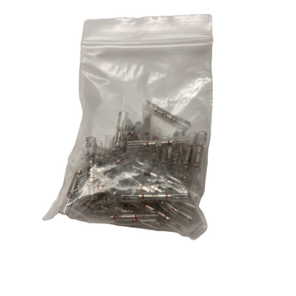 NSPA OptiSeal Red 22-18AWG Crystal Clear Sealed Crimp Butt Connector Pack/50