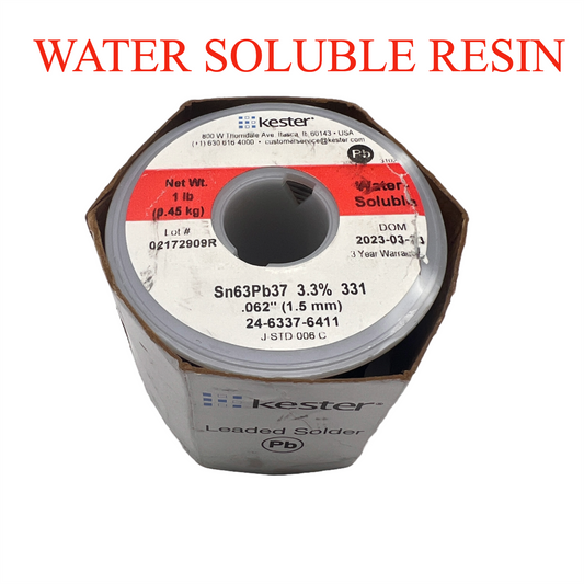KESTER Solder 24-6337-6411 Sn63Pb37 .062 Water Soluble Resin 1 Lb