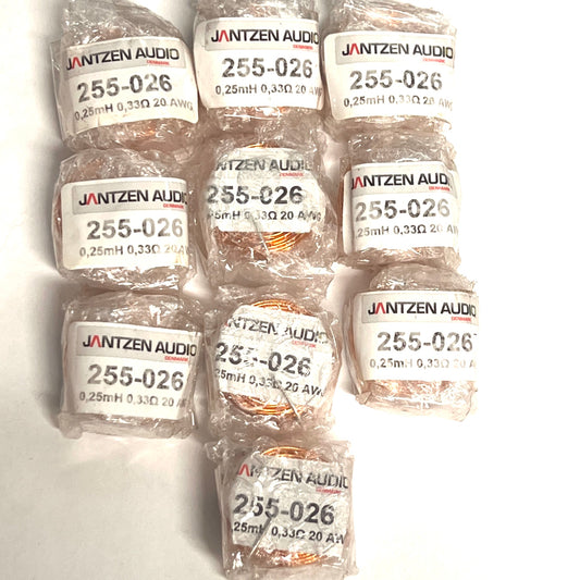 Jantzen Audio 255-026 Aircore Inductor Crossover Coil .25 mH .33 Ohms New Lot/10