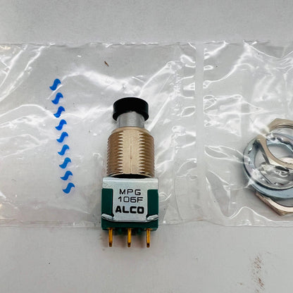 MPG106F Miniature Pushbutton Switch SPDT Momentary 6A 125V Solder Lug Black Cap