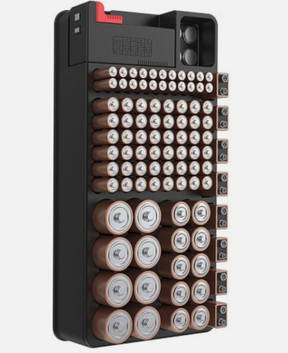 110 Battery Organizer AAA AA 9V C D Home Batteries Storage System With Tester