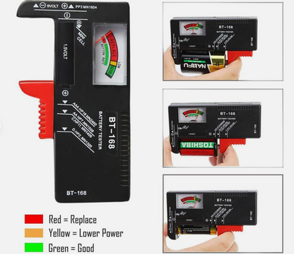 110 Battery Organizer AAA AA 9V C D Home Batteries Storage System With Tester