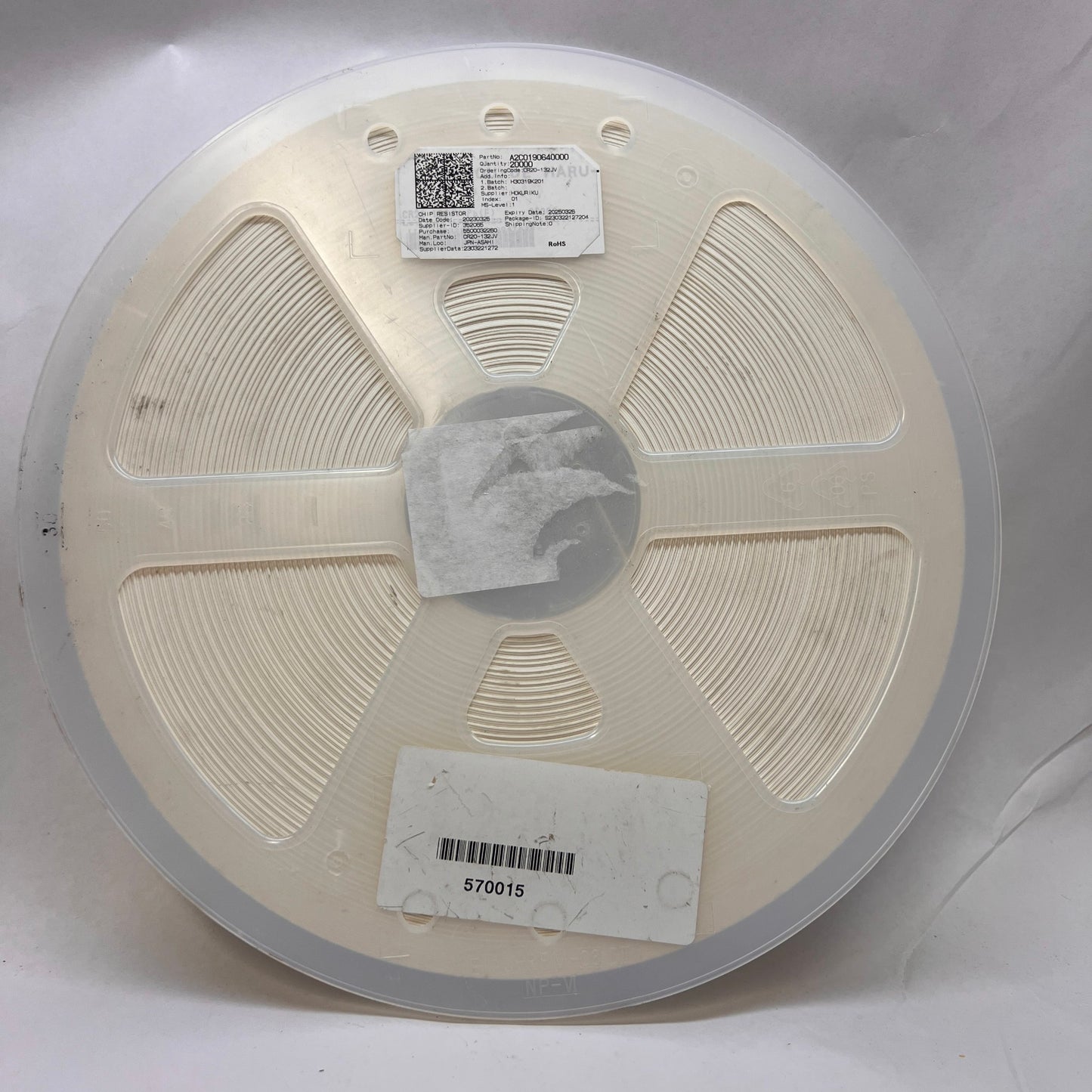 CR20-132JV SMD Chip Resistors 460,000 pcs 1.3K ohm 5% 0402 - 23 reels/20,000 pcs