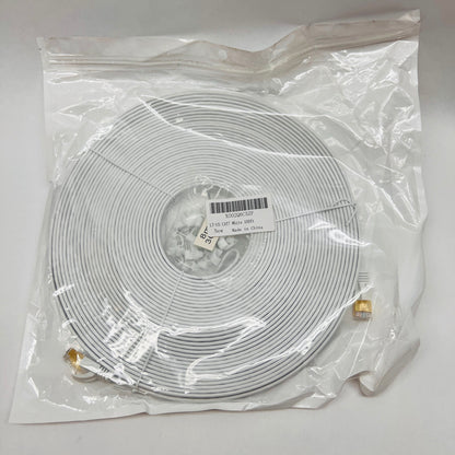 2 Ea 100FT CAT 7 Flat Cable Shielded w/Boots & Clips Internet Router Patch White