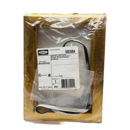 New! HUBBELL SYSTEMS SB3084 BRASS 2-GANG CARPET FLANGE RECTANGULAR