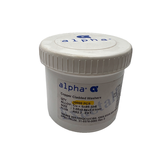 Alpha Solder Exaxtalloy Copper Clad Washer Preforms 10000 pcs Cu + Sn95-Sb5