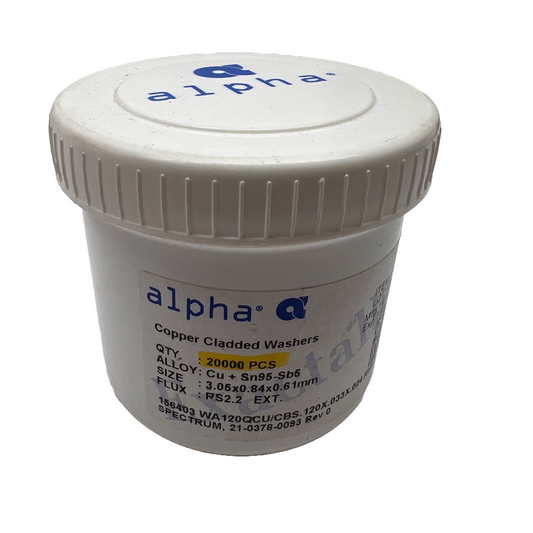 Alpha Solder Exaxtalloy Copper Clad Washer Preforms 20000 pcs Cu + Sn95-Sb5