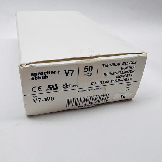 SPRECHER + SCHUH V7-W6 V7W6 New DIN Rail Terminal Blocks BOX of 50 each