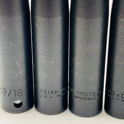 PROTO 7318H 9/16 in  Deep Impact Socket 6 Point 1/2" Drive    LOT of 5 Each New