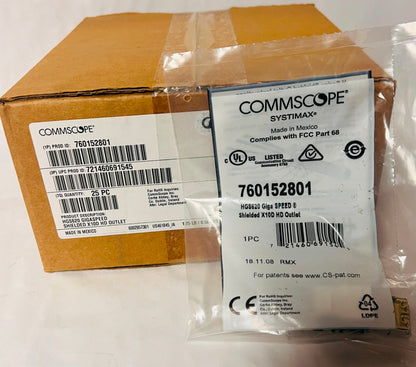 COMMSCOPE HGS620 760152801 Shielded Gigaspeed X10D Jack Outlet (25 count, New)
