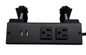 Furniture Power Outlet Clamp-On Dual AC & 2 USB 2.1A Charger Ports 10 FT Cord