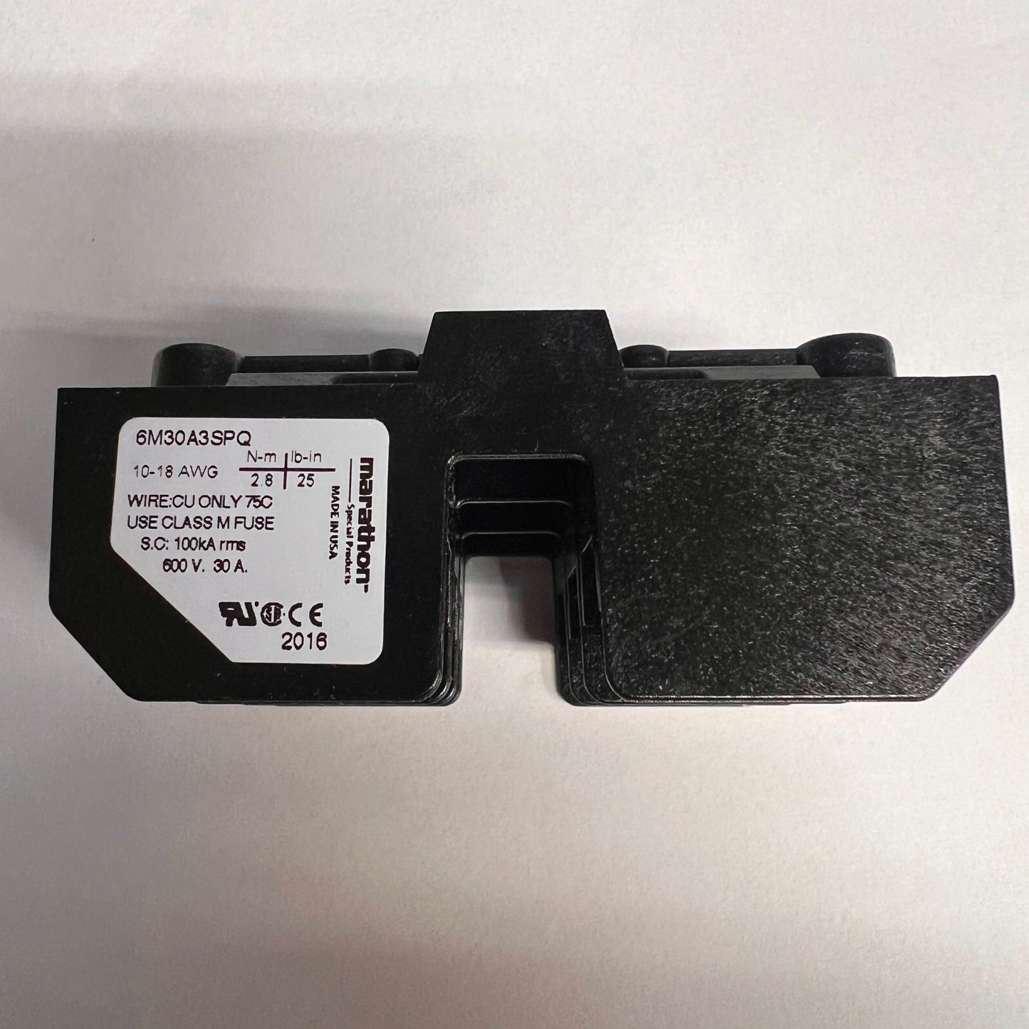 Marathon 6M30A3SPQ Fuse Holder 3 Fuses 600V/30A Class M BOX of 20 Each New
