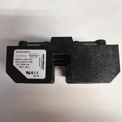 Marathon 6M30A3SPQ Fuse Holder 3 Fuses 600V/30A Class M BOX of 20 Each New