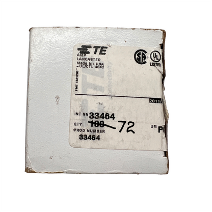 TE 33464 Ring Tongue Terminal #10 Stud 6AWG Tin Plated Lot of 72 Pcs