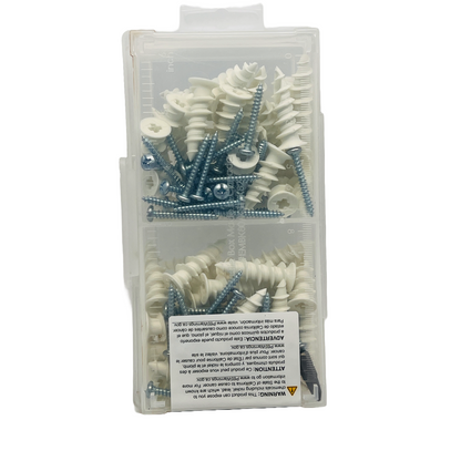 Dottie WDK8N Nylon #8 Walldriller Anchor Kit of 50 Walldrillers w/ Screws & Bit