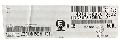1500 uF 35V Capacitor (50 Each) Low Profile Radial LXZ Series Nippon Chemi-Con