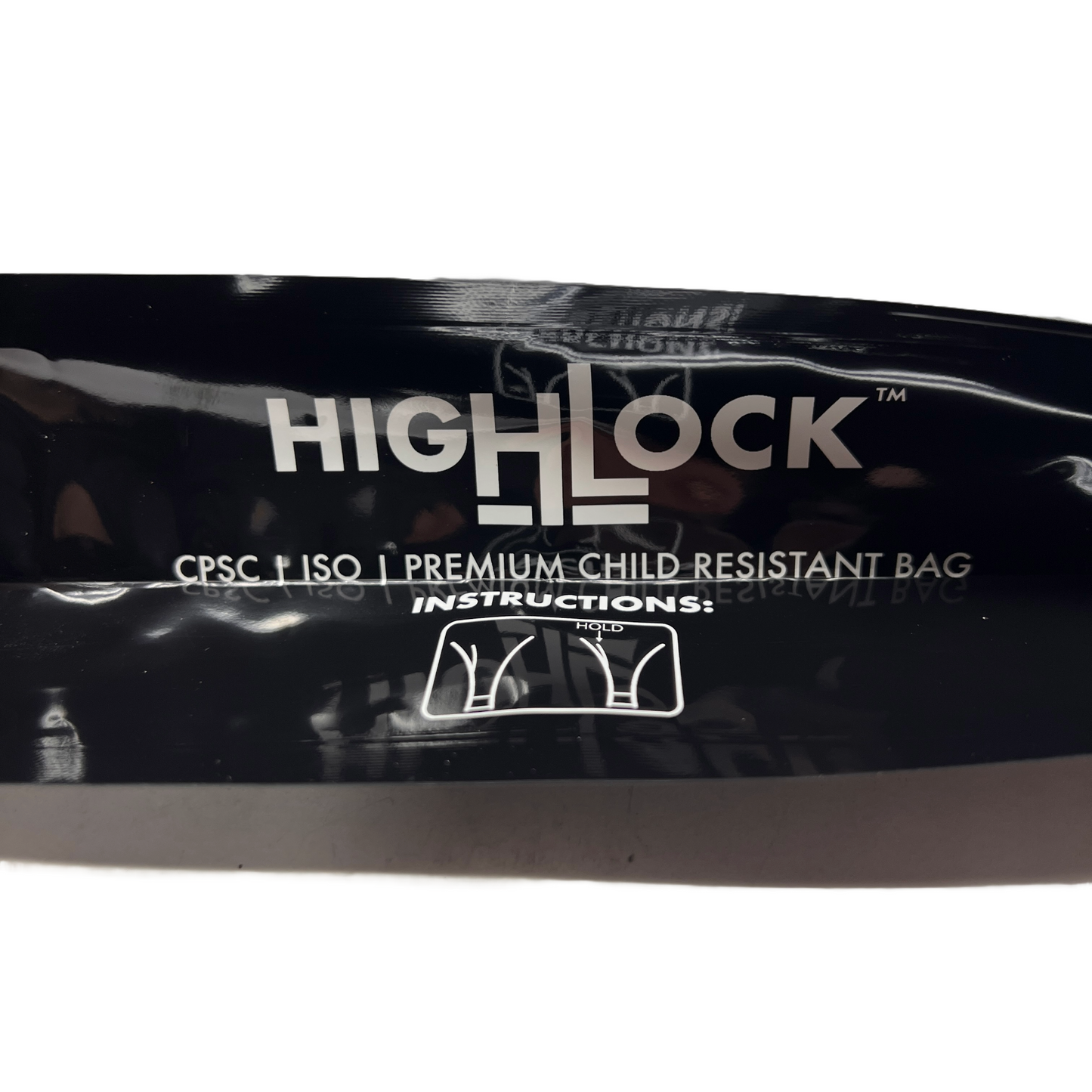 HighLock Child Resistant 12X9X3 Gloss Black Opaque CR Barrier Exit Bags 50 Pcs