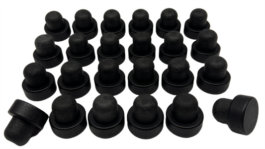 Wine Bottle Corks BLACK Reusable Wood Cap Synthetic Cork 21.5mm T-Wood 24 Pcs