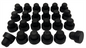 Wine Bottle Corks BLACK Reusable Wood Cap Synthetic Cork 21.5mm T-Wood 24 Pcs