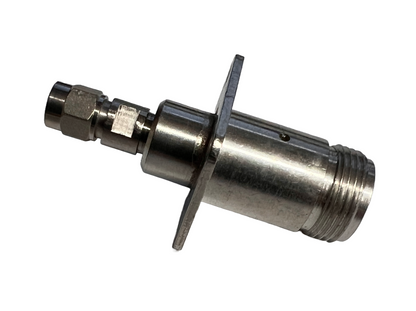Midwest Microwave RF Fixed Attenuator SMA Male to N Female 3dB 4 Hole Flange