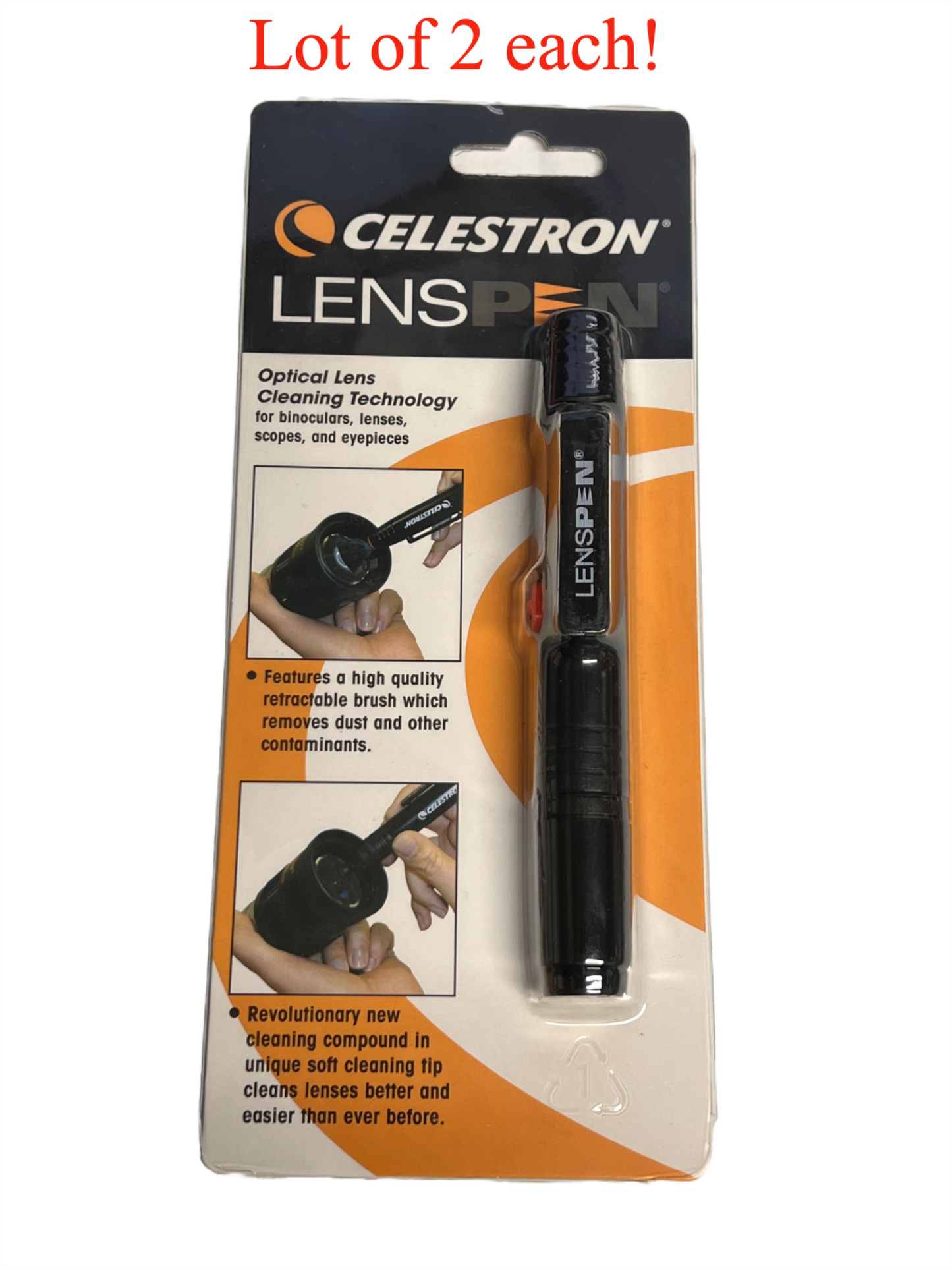 2 Celestron LENSPEN Optical Cleaner Tool Cameras Eyepieces Binoculars Telescopes