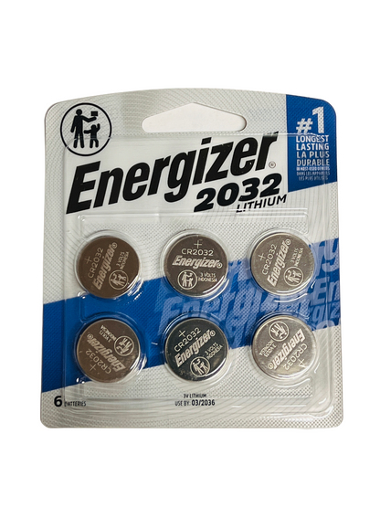 Energizer 2032 Batteries (6 Pack), 3V Lithium Coin Cells Use by 2036!