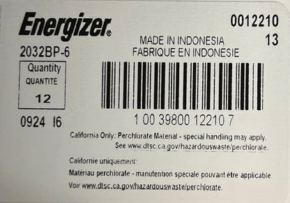 Energizer 2032 Batteries (72 Pack 12 pks 6), 3V Lithium Coin Cells Use by 2036!