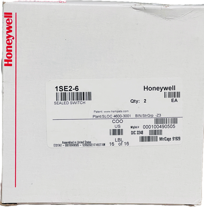 2 Each 1SE2-6 Honeywell MICRO SWITCH™ Miniature Sealed Snap Action Switch SPST