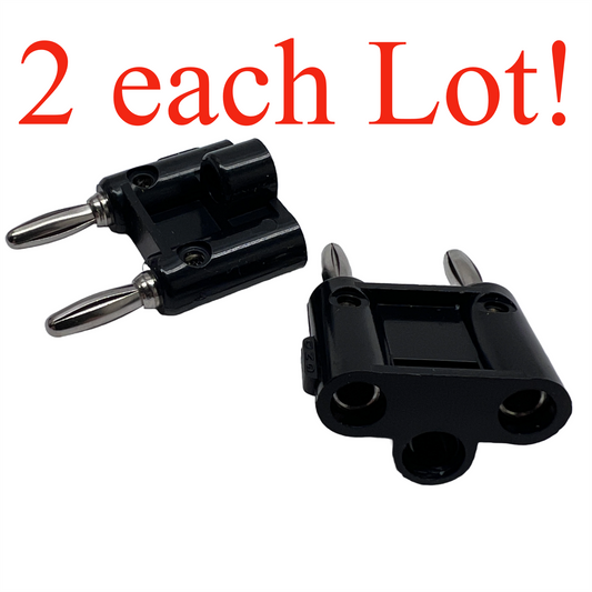 Mueller BU-00247-0 Double Dual Banana Plug Stackable Black Solderless Screw 2 EA