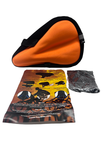 LUXOBIKE Gel Bike Seat Cushion Cover Padded Saddle Bikes Extra Soft Orange Lot/6