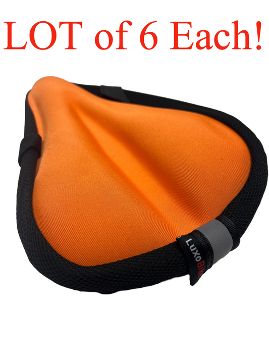 LUXOBIKE Gel Bike Seat Cushion Cover Padded Saddle Bikes Extra Soft Orange Lot/6