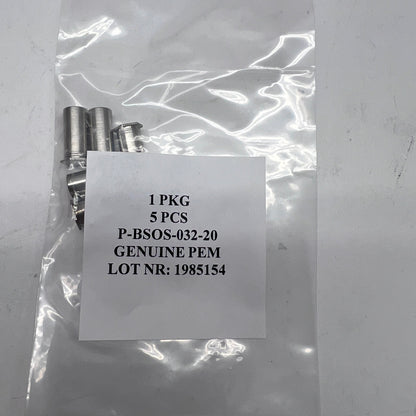 PEM BSOS-032-12 Blind Threaded Standoff Inserts Stainless Lot of 20 each New