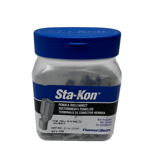 T&B 100 each B14-250F Female Quick Disconnect Terminal 14-16AWG .250 Tin CU