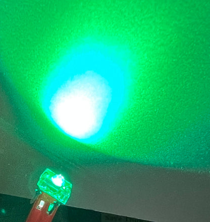 GREEN LED 515nm-520nm 4 Pin 4000-4500 MCD Superflux Clear 3.0-3.5V 10 Each