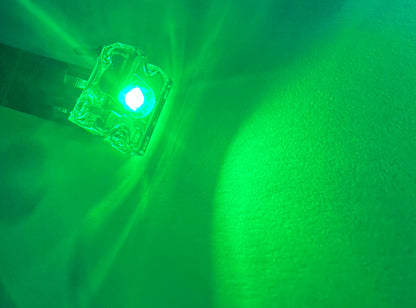 GREEN LED 515nm-520nm 4 Pin 4000-4500 MCD Superflux Clear 3.0-3.5V 10 Each