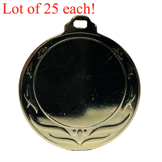 Award Medal Trophy Blank Gold 25 Pcs New 2.75" With 2" Insert Area 09-1200-00