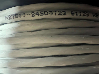 Mil. Spec. M27500/24SD3T23 White Jacket 24 AWG 3 Conductor Shielded Cable 310 FT