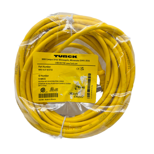 TURCK WKV 4.5T-8/S715 Single Ended Automation Cable Assembly 8m / 26ft U-68531