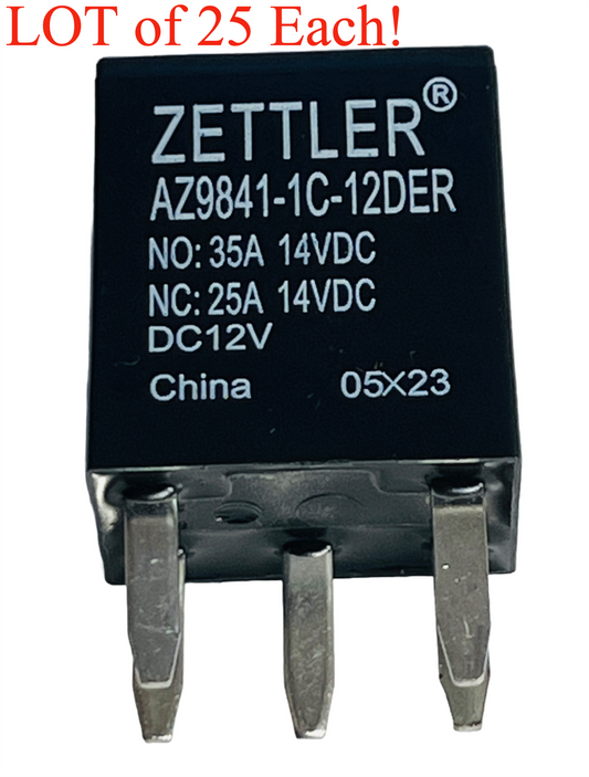 ZETTLER AZ9841-1C-12DER Automotive Relays 12VDC Coil 25-35A 1 Form C 25 Each!