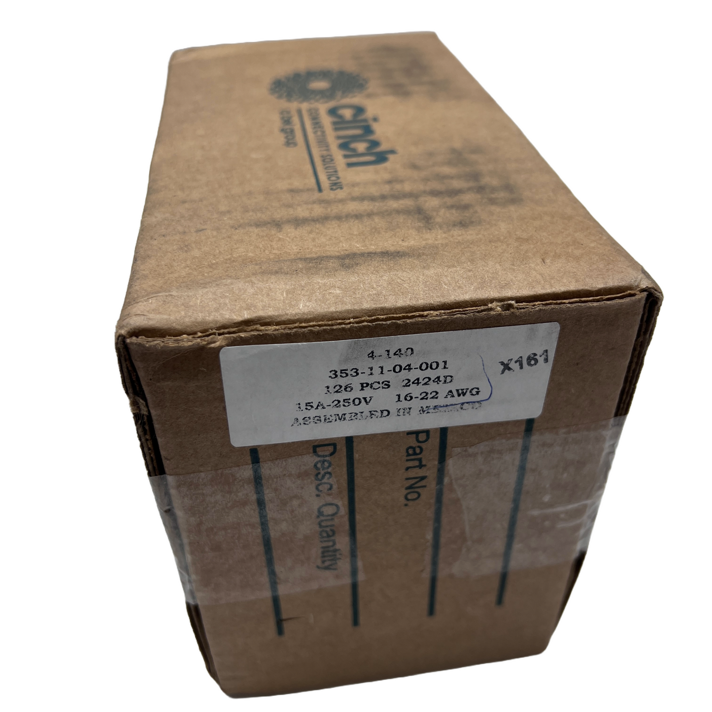 Cinch 4-140 Double Row 4 Circuit Screw Barrier Strip .375 16-22AWG Box of 126 Ea