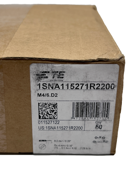 TE Entrelec 1SNA115271R2200 Terminal Block, Din Rail, 4Pos, 22-12Awg Box of 50