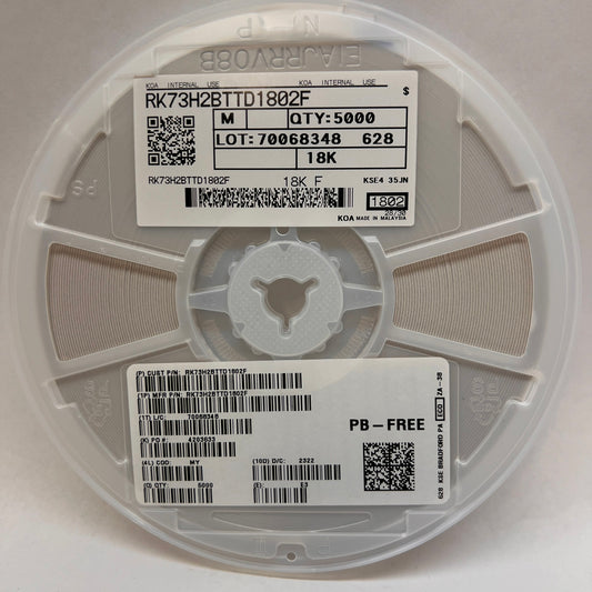 KOA RK73H2BTTD1802F Resistor Thick Film 1206 18K Ohm 1% 0.25W SMD 5000 pcs T/R