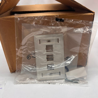 M13L-262 Lucent Comcode 108168501 L Type Flush Mounted Faceplate 3 Port White