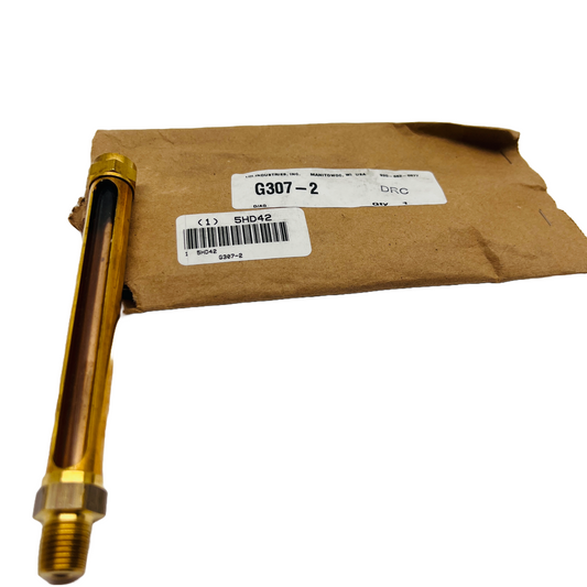 LDI Vented Oil Level Gauge Brass with Tubular Glass Viewing Window G307-2 5HD42