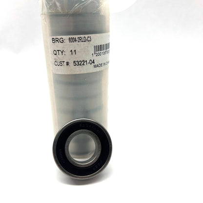 PEER Bearings 6004-2RLD-C3 Double Rubber Sealed Steel Ball New Lot of 11 each