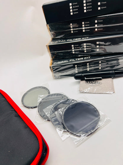 Rangers Digital Camera Filter Kit 72mm 4 Filters, Brush and Cloth and Case New